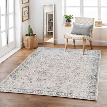 Amelie Traditional Washable Pink Rug