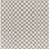 Birmingham Modern Checkboard Soft Plush Pile Shaggy Grey & Ivory Rug - Large Plus 160x213 cm (5'3'' x 7')