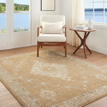 Penny Becki Owens Vintage Traditional Brown Rug
