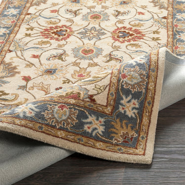 Caesar Traditional Hand Tufted Wool Vintage Oriental Brown, Dusty Sage & Denim Rug