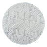 Cloudy Geometric Shaggy Grey & Off-White Rug - Round 120x120 cm (3'11'' x 3'11'')