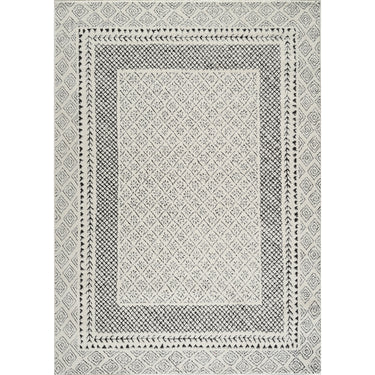 Freud Modern High Pile Black Rug