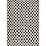 Freud Modern High Pile Checkered Skandi Black & Ivory Rug - Medium 120x170 cm (3'11'' x 5'7'')