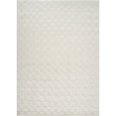 Freud Modern High Pile Checkered White Rug
