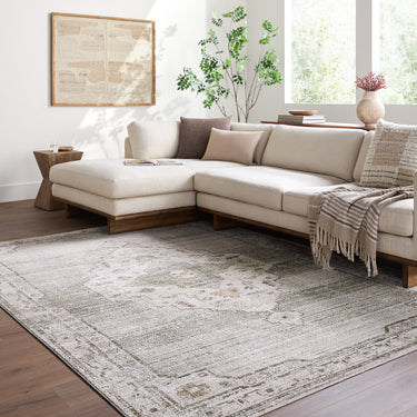 Fifth Avenue Vintage Traditional Grey, Off-White & Olive Rug