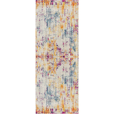Floransa Abstract Modern Marble Runner Blue