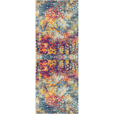 Floransa Abstract Marble Runner Modern Yellow, Fuchsia & Mustard Rug - Runner 80x220 cm (2'7'' x 7'3'')