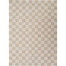 Fossay Washable Checkered Shaggy Modern Beige & Ivory Rug - Medium 120x170 cm (3'11'' x 5'7'')