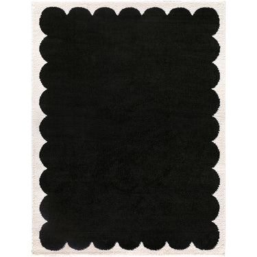 Fossay Washable Modern Shaggy Black Rug