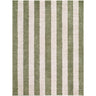 Fossay Washable Striped Shaggy Green, Cream & Olive Rug - Large Plus 160x213 cm (5'3'' x 7')