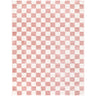 Fossay Washable Checkered Shaggy Pink, Rose & Ivory Rug - Design FSG2354 - Large Plus 160x213 cm (5'3'' x 7')