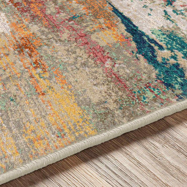 Illusions Abstract Modern Marble Saffron Yellow Rug