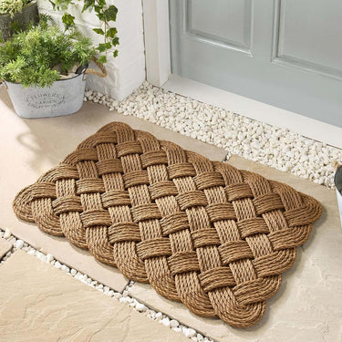 Lovers Knot Beige Rope Reversible Polypropylene Textured Doormat 45x75 cm