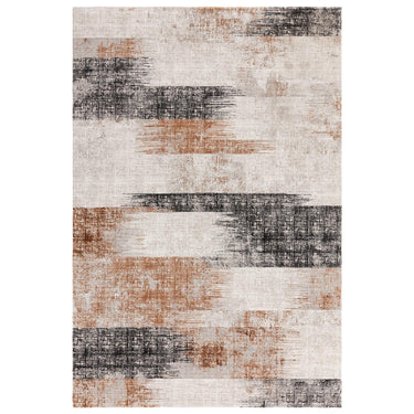 Kuza Lines Abstract Modern Distressed Soft Velvety Silky Rug