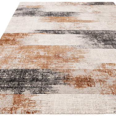 Kuza Lines Abstract Modern Distressed Soft Velvety Silky Rug