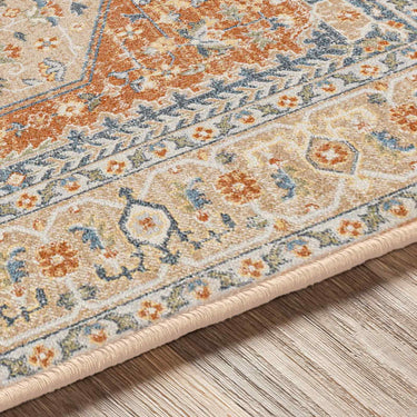 Lillian Vintage Traditional Washable Orange Rug