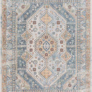 Lillian Vintage Traditional Washable Blue Rug