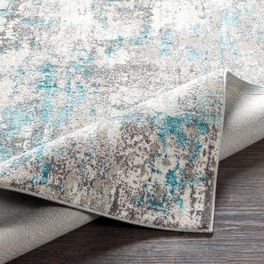 Lustro Abstract Modern Blue, Light Beige & Ivory Rug - Design LSR2316