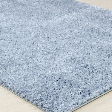 Moda Shag Solid Color Plush Soft Pile Blue Rug