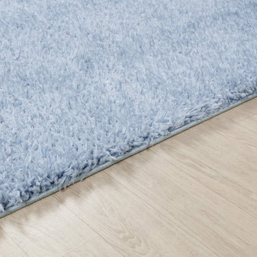 Moda Shag Solid Color Plush Soft Pile Blue Rug