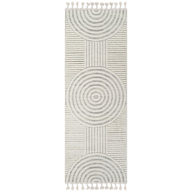 Nora Modern High Pile Fringe Runner Grey