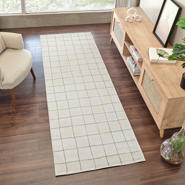 Cascade Our Pnw Home Modern High Pile Runner White, Ivory & Brown Rug