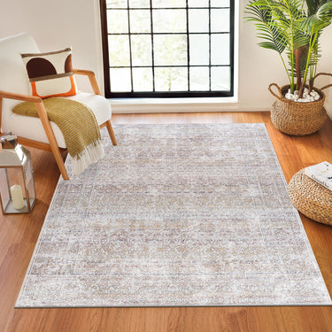 Rainier Our Pnw Home Vintage Traditional Oriental Brown, LightBrown & Cream Rug
