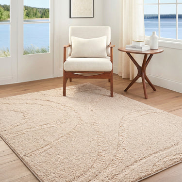 Rodos Modern Soft Plush Pile Shaggy Beige Rug - Design RDO2354