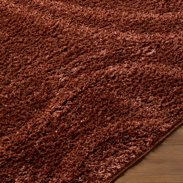 Rodos Modern Soft Plush Pile Shaggy Terracotta Rug - Design RDO2355