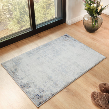 Roma Abstract Marble Modern Blue, Navy & Gray Rug