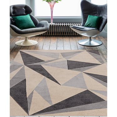 Sketch SK21 Kaleidescope Geometric Rug Hand Carved Modern Grey Blue