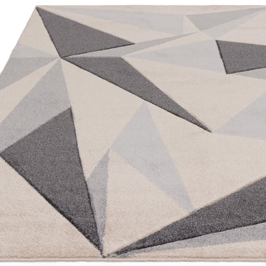 Sketch SK21 Kaleidescope Geometric Rug Hand Carved Modern Grey Blue