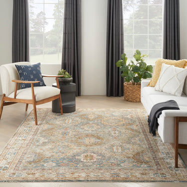 Nourison Sahar Elegance SHR01 Blue Persian Traditional Vintage Floral Rug