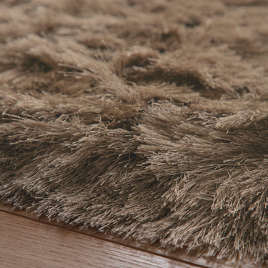 Origins Glamour Deluxe Tufted High Pile Soft Champagne Mink Cotton Shaggy Textured Rug