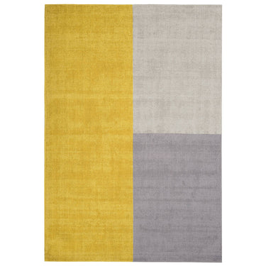 Blox Mustard Hand Made Wool Geometric Blocks Rug
