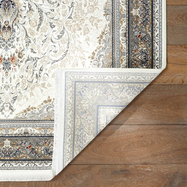 Royality ROY103 Cream Traditional Bordered Persian-Style Rug