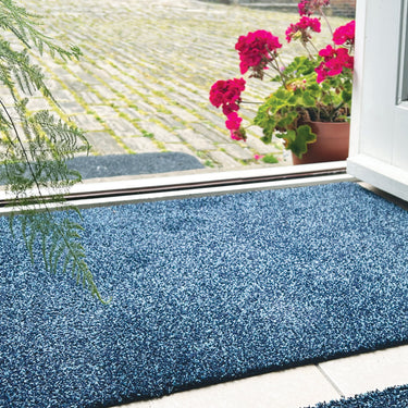 My Indigo Blue Non Washable Cotton Plain Rug - Small 50 x 75 cm (2'x2'5")
