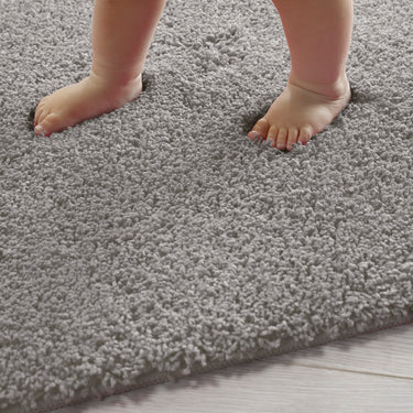 Dip and Drip Buddy Grey Washable Non-Slip Polypropylene Shaggy Bath Mat