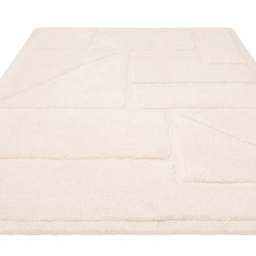 Asiatic London Horizon Robot Tufted Ivory Cotton Abstract Geometric Textured Rug