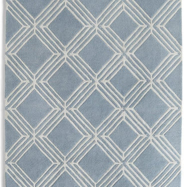 Origins Vienna Rug Wool Viscose Modern Geometric Living Room Quality Hand Made Rug in Blue