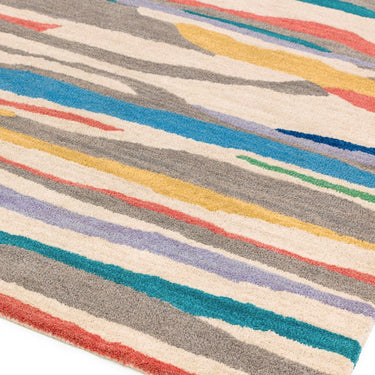 Matrix MAX72 Ping Pictorial Silky Tufted Multi Wool Viscose Geometric Floral Rug