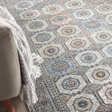 Starry Nights STN09 Grey Navy By Cotton Persian Traditional Vintage Rug