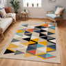 City Triangles Multicolour Washable Jute Polypropylene Geometric Hallway Runner Rug - Large 160 x 220 cm (5'3"x7'2")