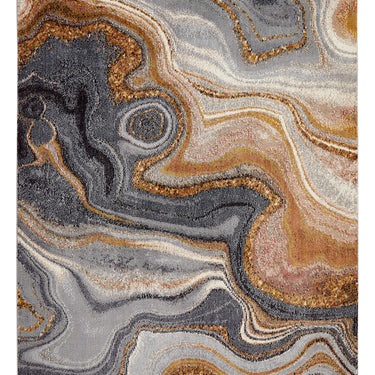 Consept Looms Amara AMA107 Onyx Granite Stone Patterns Blue Bronze Handmade Jute Abstract Rug