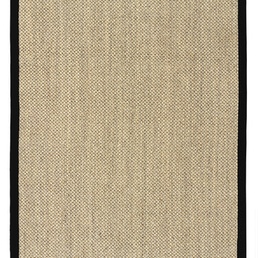Origins Sisal Border Hand Made Rug Modern Natural Jute Rug in Light Beige with Black Border
