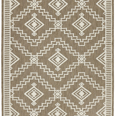 Origins Atlas Diamond Flat Weave Brown Indoor Outdoor Geometric Textured Striped Rug