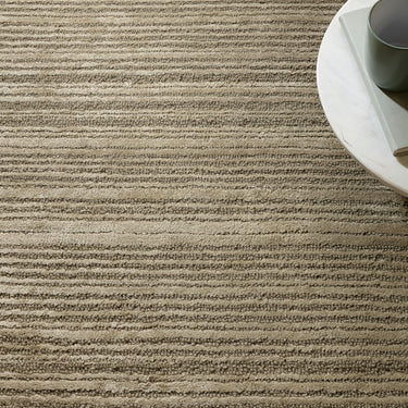 Henley Modern Handmade High Shine Organic Lines Wool & Viscose Premium Rug in Sage Green