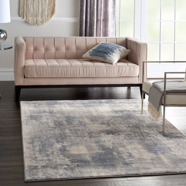 Rustic Textures RUS02 Modern Abstract Rug in Blue Ivory