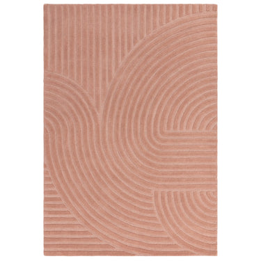 Hague Modern Hand Made Wool Rug in Blush Pink