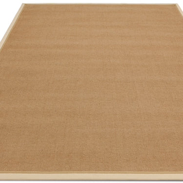 Asiatic London Bordo Boucle Sisal Cream Linen Border Natural Beige Jute Cotton Textured Flatweave Rug